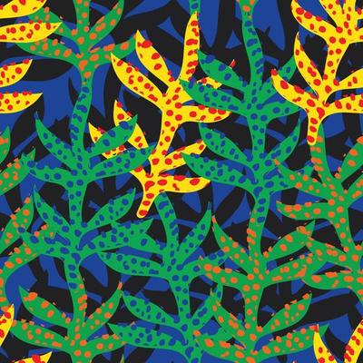 seamless  mixed hand drawn trees in the forest background , greeting card or fabric