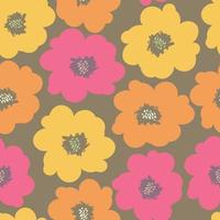 seamless mixed multicolour flowers pattern background , greeting card or fabric vector