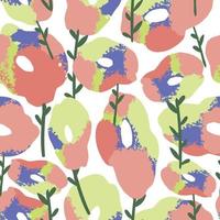 seamless abstract flowers pattern background , greeting card or fabric vector