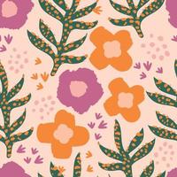 seamless  mixed hand drawn flowers in the garden pattern background , greeting card or fabric vector