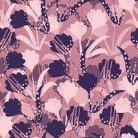 Fondo de patrón de flores rosadas abstractas sin costuras, tarjeta de felicitación o tela vector