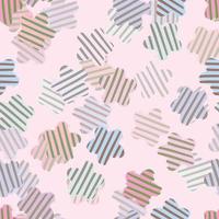 seamless doodle stripe flowers pattern background , greeting card or fabric vector
