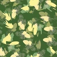 seamless abstact hand drawn green jungle pattern background , greeting card or fabric vector