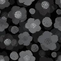 seamless cute black flowers pattern background , greeting card or fabric vector