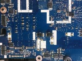 Old computer electronic circuit board. photo