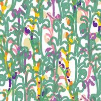 seamless mess jungle with abstrct trees pattern background , greeting card or fabric vector