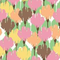 seamless mixed colourful flowers pattern on green background , greeting card or fabric vector