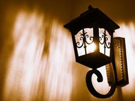 The lanterns at night are beautifully lit, romantic atmosphere. photo