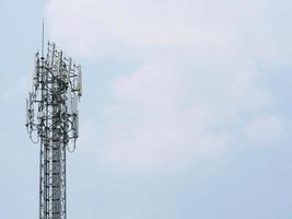 Telephone towers used to broadcast signals at dusk. photo