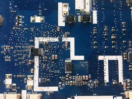 Old computer electronic circuit board. photo