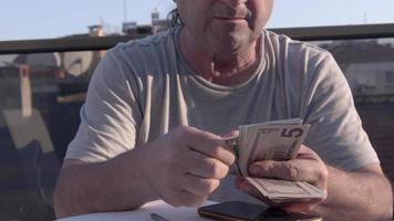 Counting Banknotes Money Outdoors video