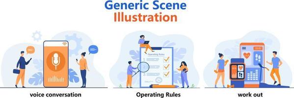 Generic scene illustration. Content applicable to multiple industries. Modern trendy concepts for web sites and mobile web sites. Trendy vector style.