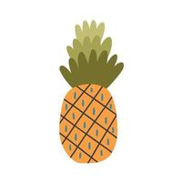 fruta de piña naranja jugosa colorida vector