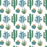 patrón de planta de aloe de cactus verde vector