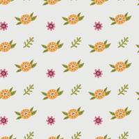 Minimalistic yellow flowers with twigs pattern vector