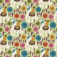 Cool llama and pineapple pattern vector
