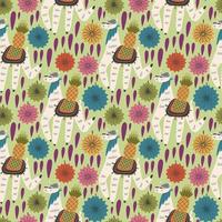 Cool llama and pineapple pattern vector