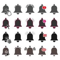 Message bell icon. Ringing bell button icon vector. Messaging reminder bells. vector