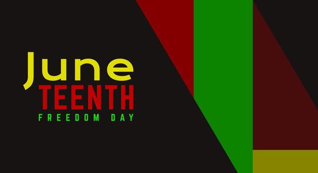 Juneteenth Freedom Day Abstract Vector Illustration. Background of overlapping boxes, banners, promotions.