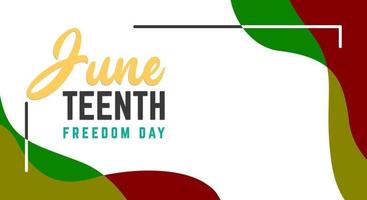 Juneteenth Freedom Day Abstract Vector Illustration. Simple background wave, banner.