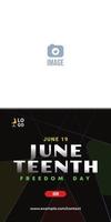 Juneteenth banner abstract, african freedom day. Modern ad template vector