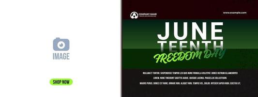 Juneteenth banner abstract, african freedom day. Stylish text, gradient background vector