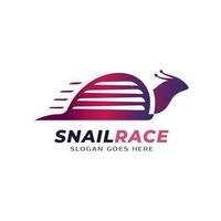 Racer snail logo design, nature animal symbol illustration template vector