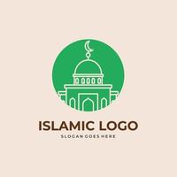 diseño de ilustración de vector de logotipo islámico de mezquita