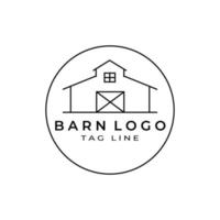 barn  line art logo vector  symbol illustration  design
