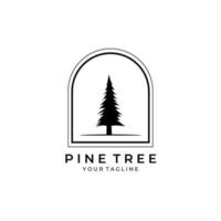 pine tree nature logo vector vintage symbol illustration design