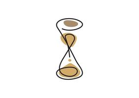 diseño de vector de dibujo de una línea de reloj de arena