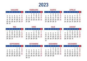 calendario 2023 en idioma rumano vector