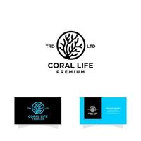 coral life logo design vector