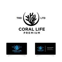 coral life logo design vector