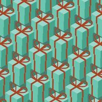 full of green gift box with red ribbon background vector