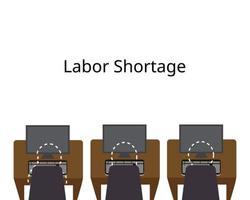 labor shortage with many company need employee but lack of employee vector