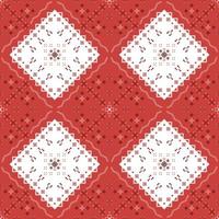 red ethnic pattern with pixel and geometric seamless square in for fabric pattern vector