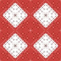 red ethnic pattern with pixel and geometric seamless square in for fabric pattern vector