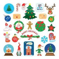 Collection of Christmas Stickers vector