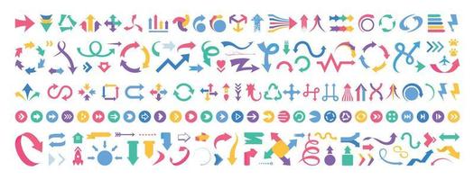 Big Set of Colourful Arrows vector