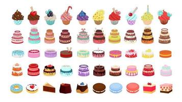 Cakes and muffins Collection vector