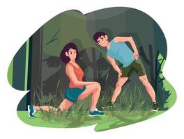 Couple Doing Exercise vector