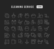 Set of linear icons of Cleaning Service vector