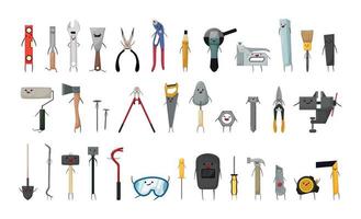 Construction Tool Set with Emotions vector