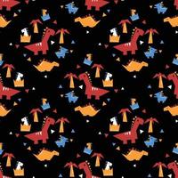 abstract shape dinosaur in fun shape background or fabric pattern for printing vector