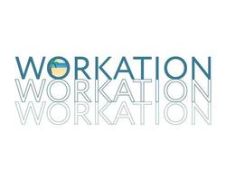 workation to work and have vacation at the same time vector