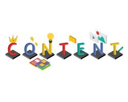 Content marketing is a marketing strategy used to attract, engage and retain an audience by creating and sharing articles or videos vector