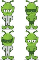 vector de personaje de mascota de capitán alienígena
