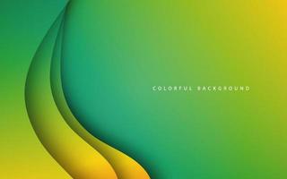 Abstract wave shape green gradient color background vector