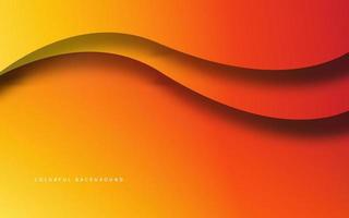 Abstract wave shape papercut orange background vector